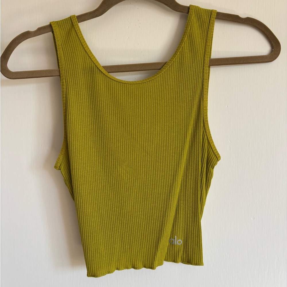 ALO Yoga Chartreuse Ribbed Tank Top